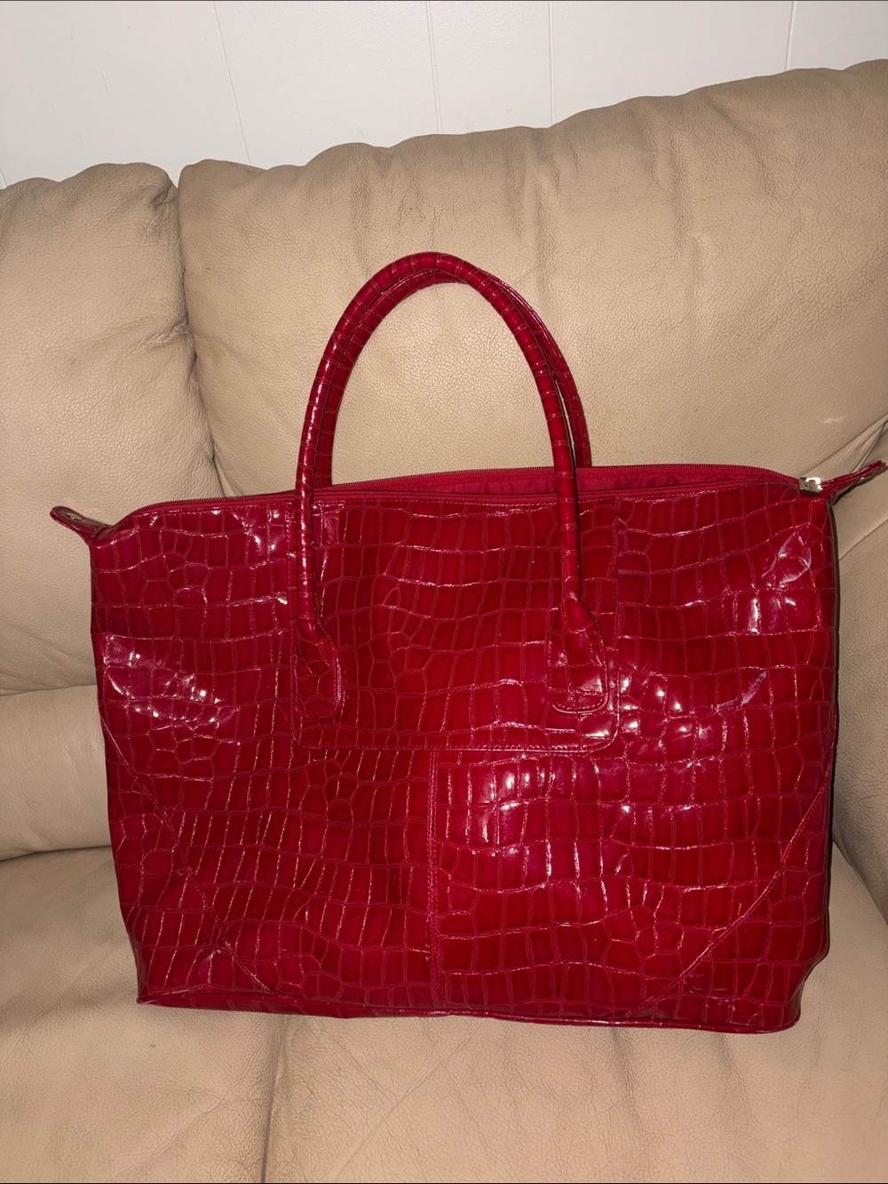 Elizabeth Arden Red Croc-Embossed Tote